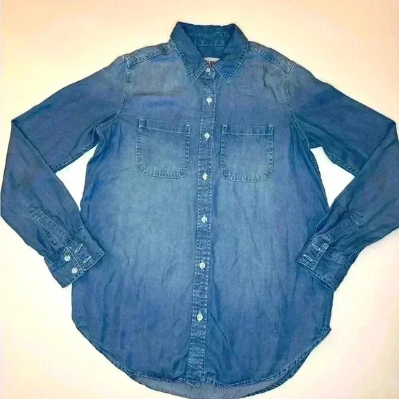 Mossimo Womens Soft Chambray Boyfriend Button Down Shirt Size XS - Picture 3 of 7